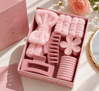 16-Piece Pink Self-Care & Hair Accessories Set - Lushora beauty