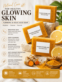 Lushora Turmeric & Kojic Acid Glow Soap Set – 6-Piece Handmade Face & Body Soap - Lushora beauty