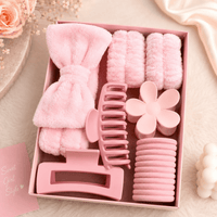 16-Piece Pink Self-Care & Hair Accessories Set - Lushora beauty