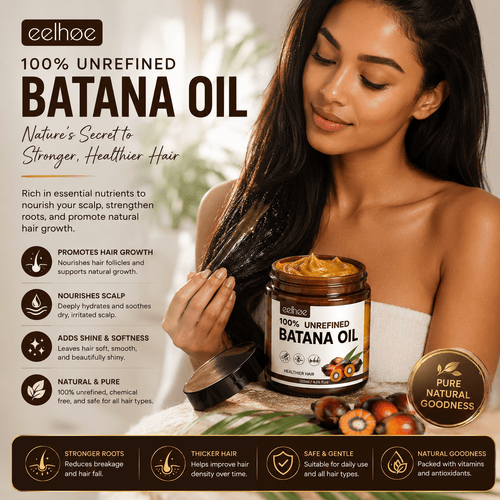 100% Unrefined Batana Oil – Nourishing Hair & Scalp Treatment - Lushora beauty