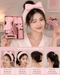 16-Piece Pink Self-Care & Hair Accessories Set - Lushora beauty